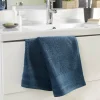 Douceur D'Intérieur Serviette de toilette 50 x 90 cm eponge unie tendresse Saphir