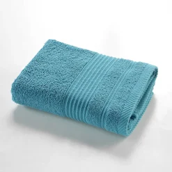 Serviette De Toilette|Douceur D'Intérieur Serviette de toilette 50 x 90 cm eponge unie tendresse Bleu Paon