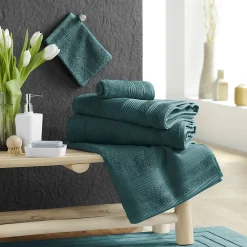 Serviette De Toilette|Douceur D'Intérieur Serviette de toilette 50 x 90 cm eponge unie tendresse Emeraude