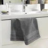 Douceur D'Intérieur Serviette de toilette 50 x 90 cm eponge unie tendresse Anthracite