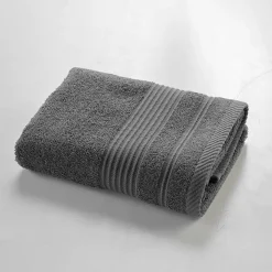 Douceur D'Intérieur Serviette de toilette 50 x 90 cm eponge unie tendresse Anthracite