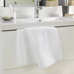 Serviette De Toilette|Douceur D'Intérieur Serviette de toilette 50 x 90 cm eponge unie tendresse Blanc