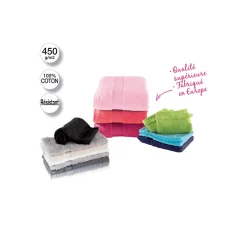 Atmosphera Créateur D'Intérieur Serviette de toilette Essentiel - coton 450 gr/m² - gris anthracite 50x90 cm - Atmosphera