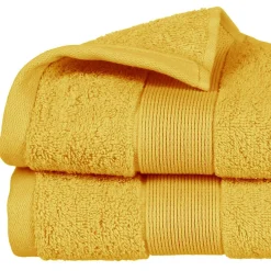 Atmosphera Créateur D'Intérieur Serviette de toilette Essentiel - coton 450 gr/m² - jaune moutarde 50x90 cm - Atmosphera