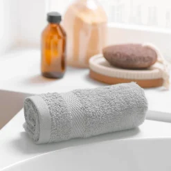 Serviette De Toilette|Eden Serviette de toilette invite 30 x 50 cm Elegante gris perle