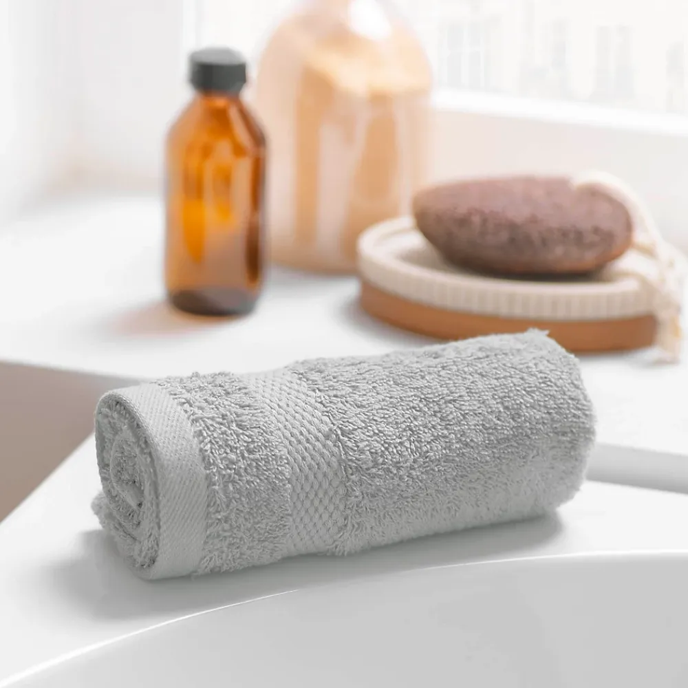 Serviette De Toilette|Eden Serviette de toilette invite 30 x 50 cm Elegante gris perle