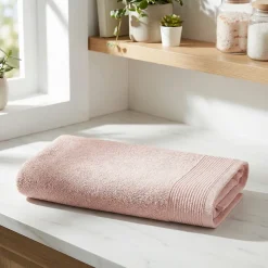GoodHome Serviette de toilette rose nude 100 x 50 cm, Koros
