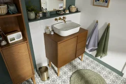 GoodHome Serviette de toilette thé vert Elland 100 x 50 cm