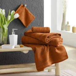 Douceur D'Intérieur Serviette de Toilette unie 50x90 cm - Collection Tendresse - Éponge 500 g,m² - 50x90cm - Caramel