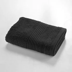 Douceur D'Intérieur Serviette de Toilette 50x90 cm 100% Coton Noir