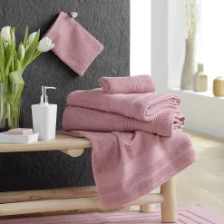 Douceur D'Intérieur Serviette de Toilette 50x90 cm 100% Coton Rose