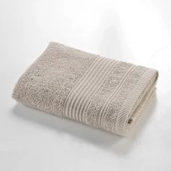 Serviette De Toilette|Douceur D'Intérieur Serviette de Toilette 50x90 cm 100% Coton Taupe