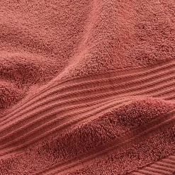 Serviette De Toilette|Douceur D'Intérieur Serviette de Toilette 50x90 cm 100% Coton Terracotta