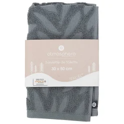Serviette De Toilette|Atmosphera Créateur D'Intérieur Serviette de toillette Cisel - coton - gris foncé - 30x50 cm - Atmosphera