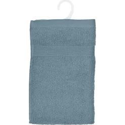 Serviette De Toilette|Atmosphera Créateur D'Intérieur Serviette invité Essentiel - coton 450 gr/m² - bleu orage 30x50 cm - Atmosphera