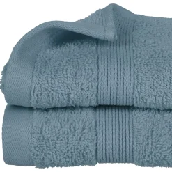 Serviette De Toilette|Atmosphera Créateur D'Intérieur Serviette invité Essentiel - coton 450 gr/m² - bleu orage 30x50 cm - Atmosphera
