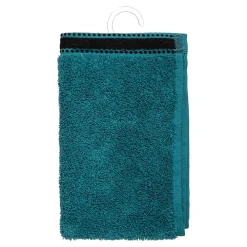 Atmosphera Créateur D'Intérieur Serviette invité Joia - coton 550 gr/m² - bleu canard 30x50 cm - Atmosphera