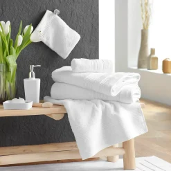 Eden Serviette ou drap de douche 70 x 130 cm Tendresse blanc