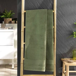 Serviette De Toilette|Eden Serviette ou drap de douche 70 x 130 cm Tendresse kaki