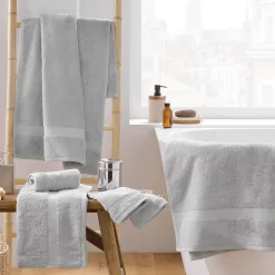Serviette De Toilette|Eden Serviette ou drap de douche 70 x 130 cm Elegante gris perle