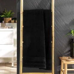 Eden Serviette ou drap de douche 70 x 130 cm Tendresse noir