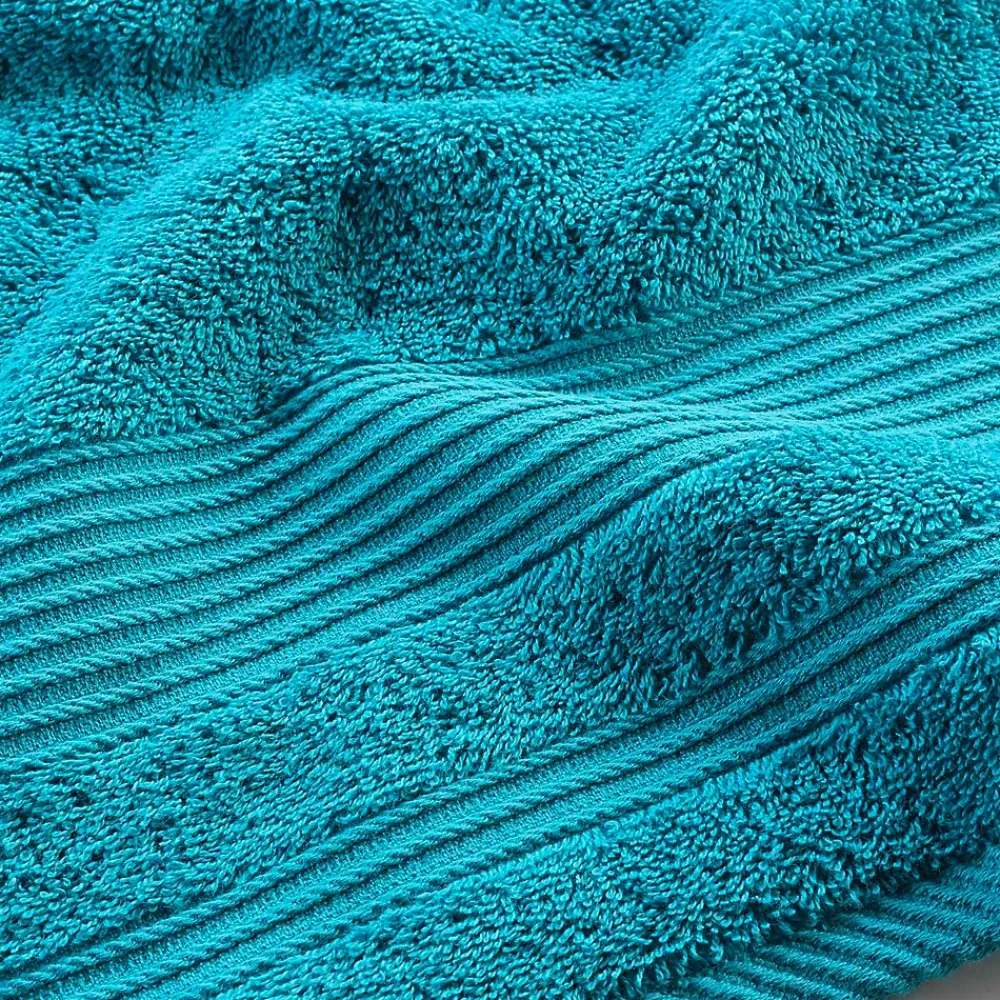 Eden Serviette ou drap de douche 70 x 130 cm Tendresse bleu paon