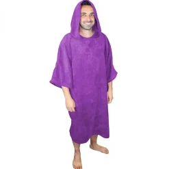 Serviette De Bain|Vivezen Serviette poncho de bain ou de plage - Adulte - Violet -