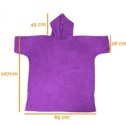 Serviette De Bain|Vivezen Serviette poncho de bain ou de plage - Adulte - Violet -