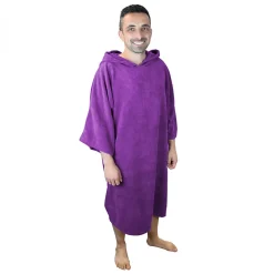 Serviette De Bain|Vivezen Serviette poncho de bain ou de plage - Adulte - Violet -