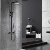 Colonne De Douche Mécanique|Imex Products Set colonne de douche noire mate en acier et laiton mitigeur monocommande