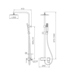 Colonne De Douche Mécanique|Imex Products Set colonne de douche noire mate en acier et laiton mitigeur monocommande