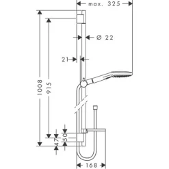 Hansgrohe Set de douche 120 3jet avec barre Unica'S puro 90 cm et porte-savon chromé Raindance Select E