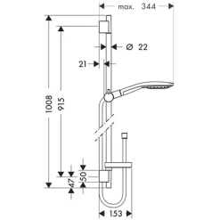 Hansgrohe Set de douche 150 3jet avec barre Unica'S puro 90 cm et porte-savon chromé Raindance Select S