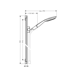 Pommeau De Douche, Flexible Et Barre De Douche|Hansgrohe Set de douche avec barre Unica PuraVida 90 cm chromé PuraVida