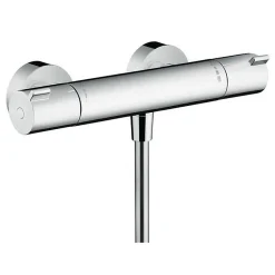 Hansgrohe Set de douche Croma Select S 110 1jet / Unica'Crometta 0,65m + Mitigeur thermostatique de Douche, Chrome (13211000-Crometta3)