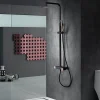 Imex Products Set de douche noir et or rose en acier et laiton avec souffle extra plat 20x20 cm
