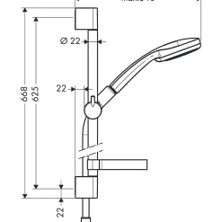 Colonne De Douche Sans Robinetterie|Hansgrohe Set de douche Vario EcoSmart avec barre Unica'C 65 cm et porte-savon chromé Croma 100