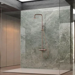 Colonne De Douche Encastrable|Imex Products Set douche mitigeur monocommande or rose acier et laiton finition PVD