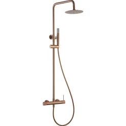 Colonne De Douche Encastrable|Imex Products Set douche mitigeur monocommande or rose acier et laiton finition PVD