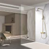 Imex Products Set douche monocommande or brosse corps laiton acier douchette extensible anticalcaire