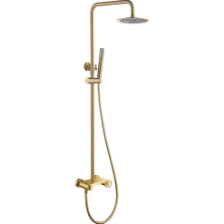 Imex Products Set douche monocommande or brosse corps laiton acier douchette extensible anticalcaire