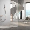 Imex Products Set douche monocommande or rose brosse en laiton tube PVC 180 cm ceramique 35 mm