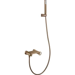 Imex Products Set douche monocommande or rose brosse en laiton tube PVC 180 cm ceramique 35 mm