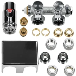Luxebath Set universel thermostat radiateur chauffage connexion moyenne 50 mm chrome