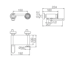Robinet De Baignoire|Imex Products Set vascadoccia cromo en laiton et zama avec douchette ronde et flexible PVC 180 cm