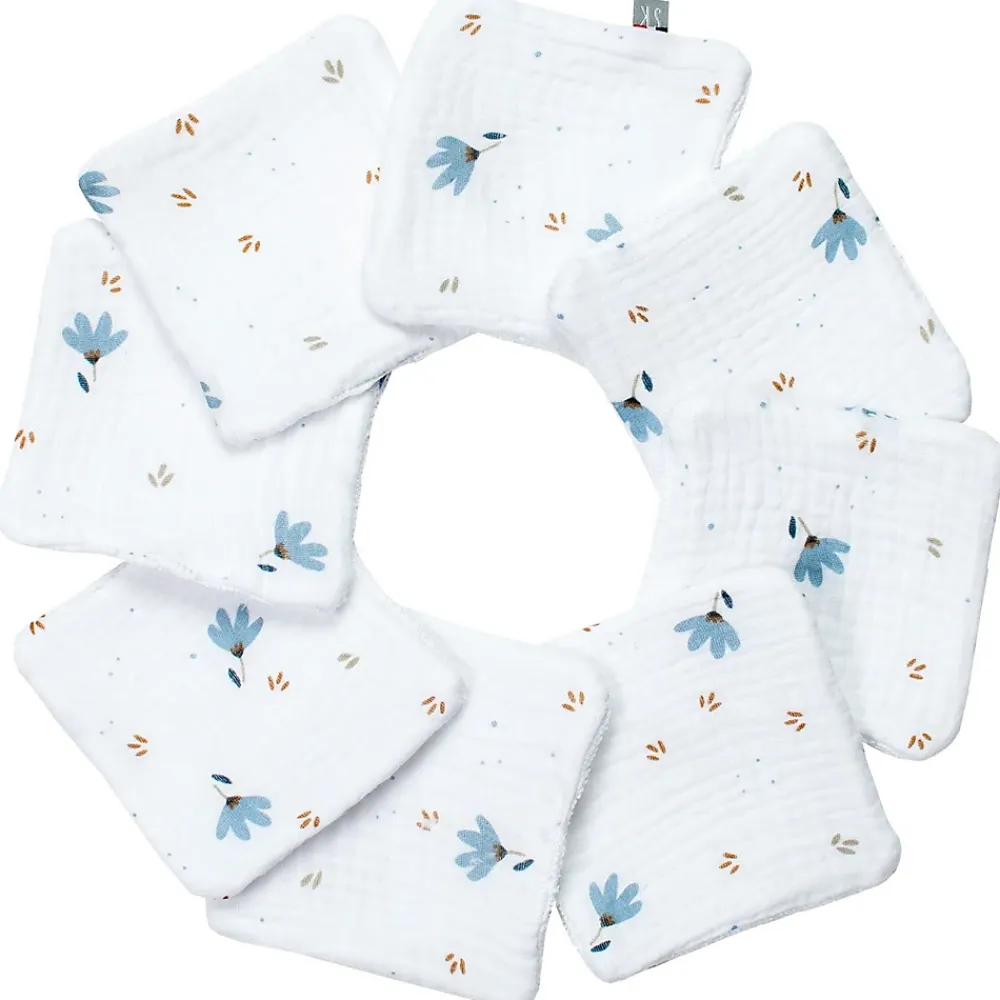 Sevira Kids Lingettes bébé lavables 8 pièces Bleuet