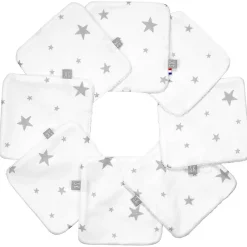 Sevira Kids Lingettes bébé lavables en 100% coton 8 pièces STELLA