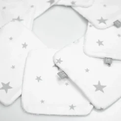 Sevira Kids Lingettes bébé lavables en 100% coton 8 pièces STELLA