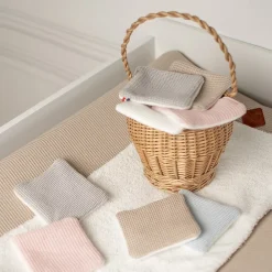 Sevira Kids Lingettes bébé lavables 8 pièces Nid d'abeille & bambou