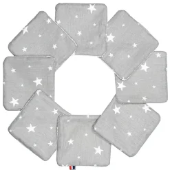 Serviette De Toilette|Sevira Kids Lingettes bébé lavables en 100% coton 8 pièces STELLA